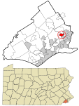 Delaware County Pennsylvania incorporated and unincorporated areas Clifton Heights highlighted